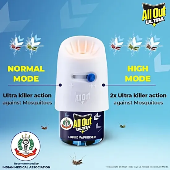 ALL OUT ULTRA COMBI | MOSQUITO KILLER | LIQUID VEPORISER | 1 PCS HEATER + 1 PCS REFILL PACK 