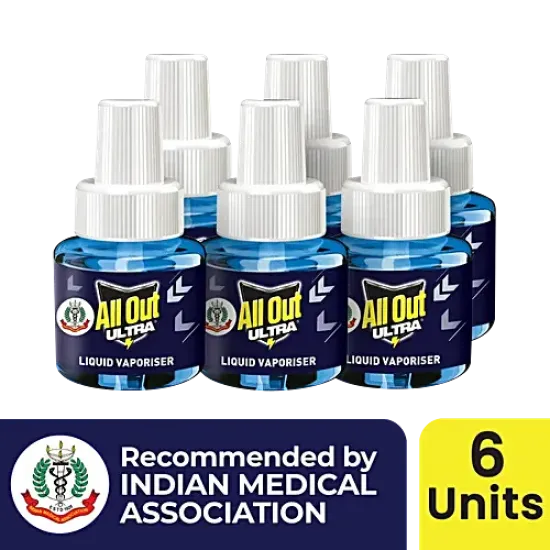 ALL OUT ULTRA REFILL | MOSQUITO KILLER | LIQUID VEPORISER | 45 ML | 6 PCS PACK