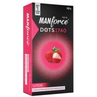 MANFORCE 1740 DOTS LITCHI FLAVOURED CONDOMS 10 PCS PACK
