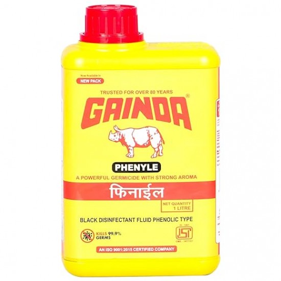 GAINDA BLACK PHENYLE | SURFACE CLEANER | BLACK DISINFECTANT PHENYLE | KILLS 99.9% GERMS | 1 LTR