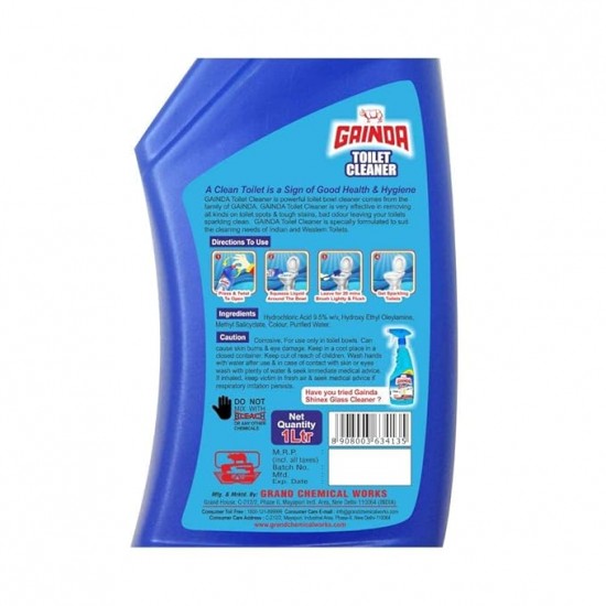 GAINDA TOILET CLEANER | 99.9% KILLS GERMS | REMOVE TOUGH STAINS | WITH EXTREME POWER | 650 ML