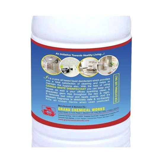 GAINDA WHITE PERFUMED PHENYLE | SURFACE DISINFECTANT | 10X CLEANING POWER | 5 LTR