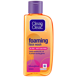 CLEAN & CLEAR FOAMING FACE WASH | NEW IMPROVED | NO ADDED PARABENS AND SULPHATES | 50 ML